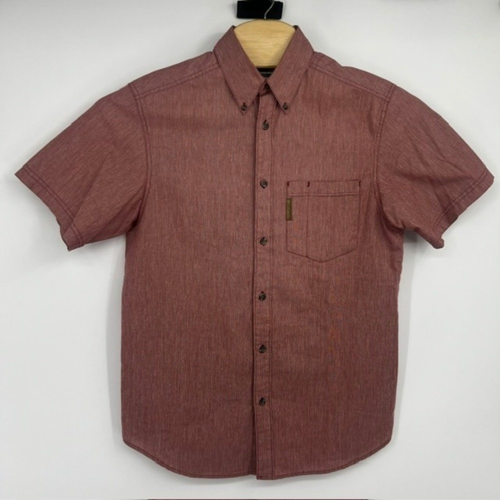 Columbia Men's Red Short Sleeve Button Down ShirtCotton Size Small